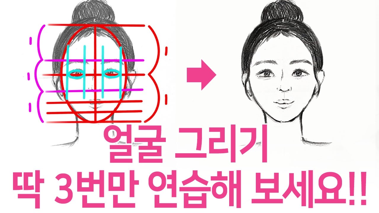왕초보 얼굴 형태 잡기, 이것만 알면 5분만에 그릴 수 있어요. 얼굴 그리는 방법! 얼굴 그리기 초보 / 캐리커쳐 기초 / 캐리커쳐 그리는 법