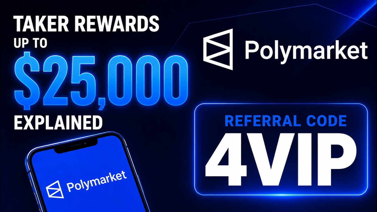 Polymarket Referral & Promo Code 4VIP / Taker Rewards Bonus Up to $25K Explained / Review 2026 Guide