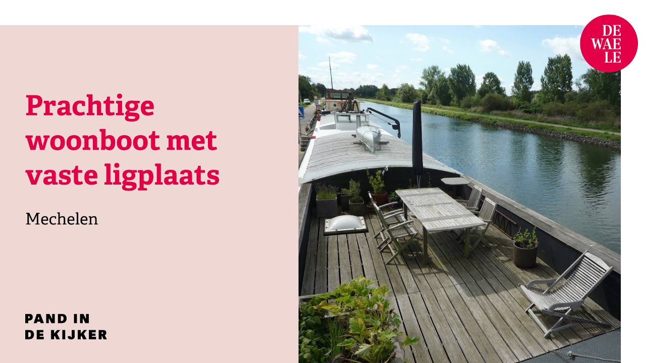 Prachtige woonboot te koop met vaste ligplaats bij natuurgebied Zennegat in Mechelen