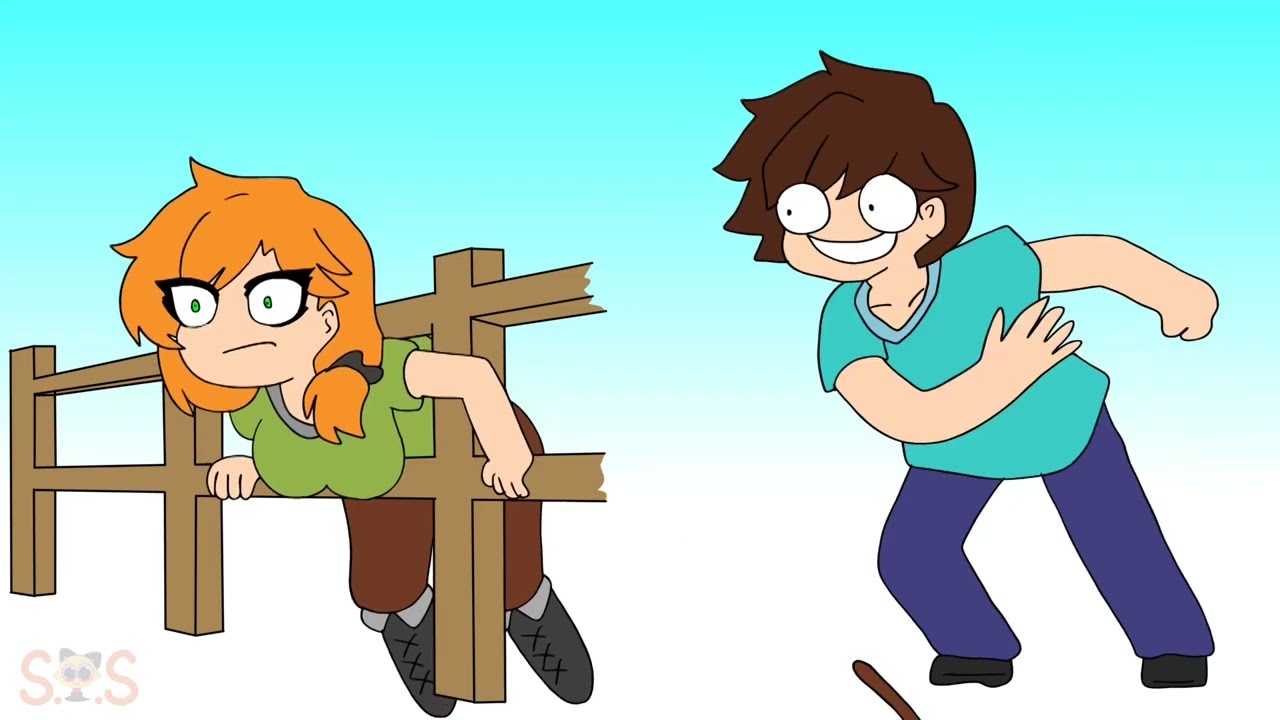 Steve I'm stuck, Axolotl, Alex - minecraft anime