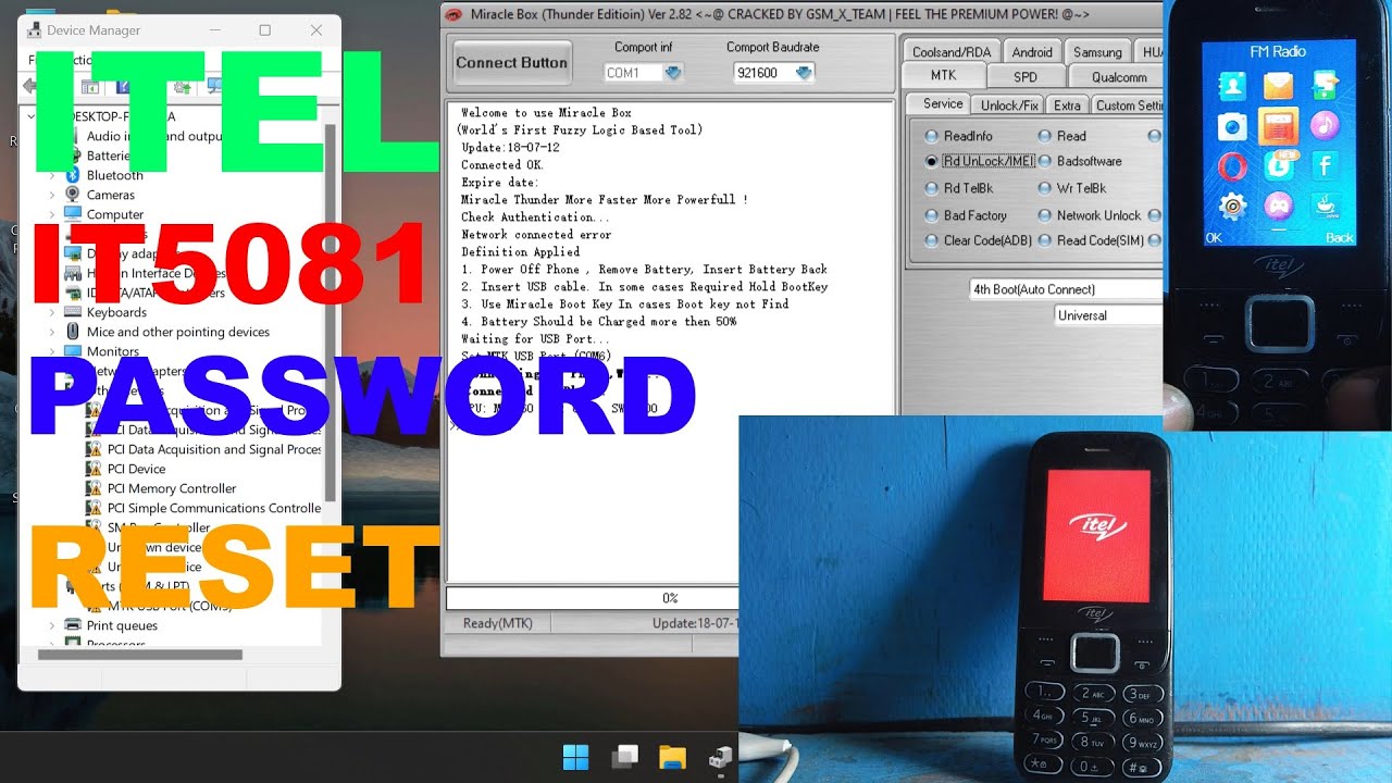 Itel it5081 Password Reset Miracle Box Port Error Fix All Itel it2160, it2163 it5081, Password Reset