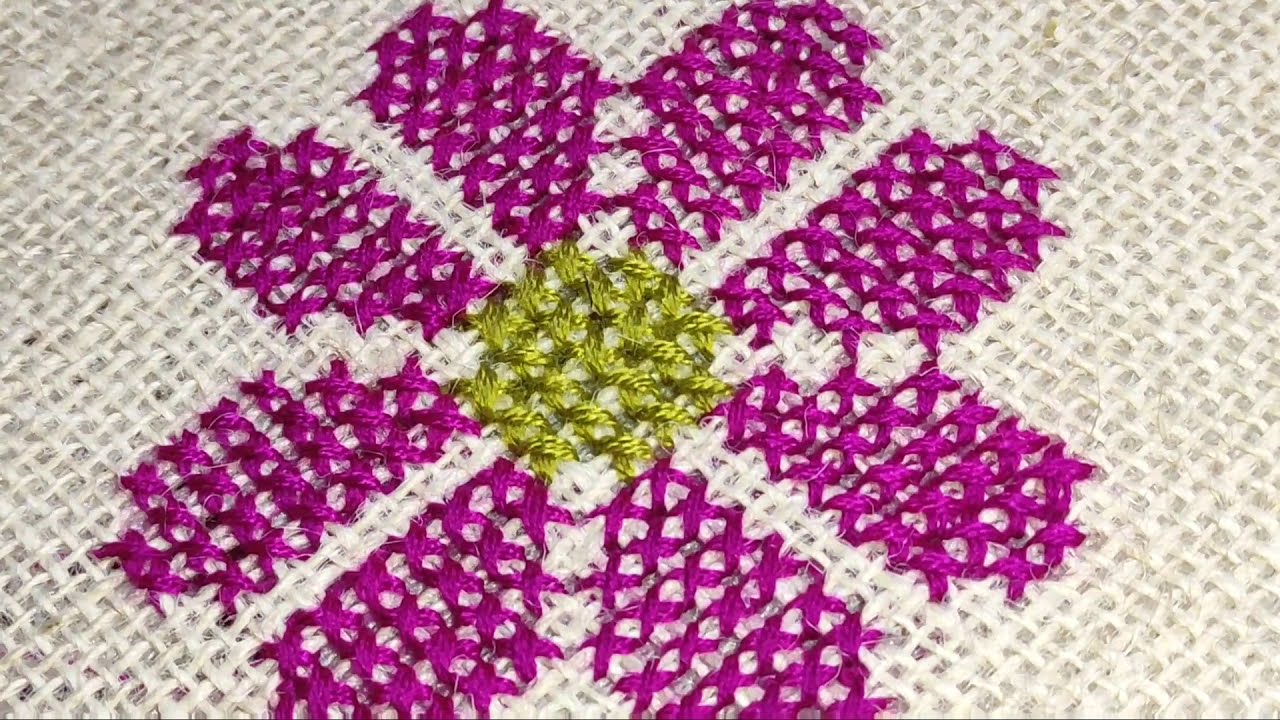 Cross Stitch Flower Design || Shoili Handicrafts