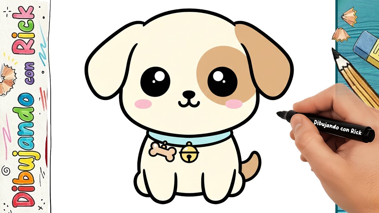 Cómo Dibujar un PERRITO KAWAII Súper Adorable 🐶💖 | Tutorial Fácil de Animales