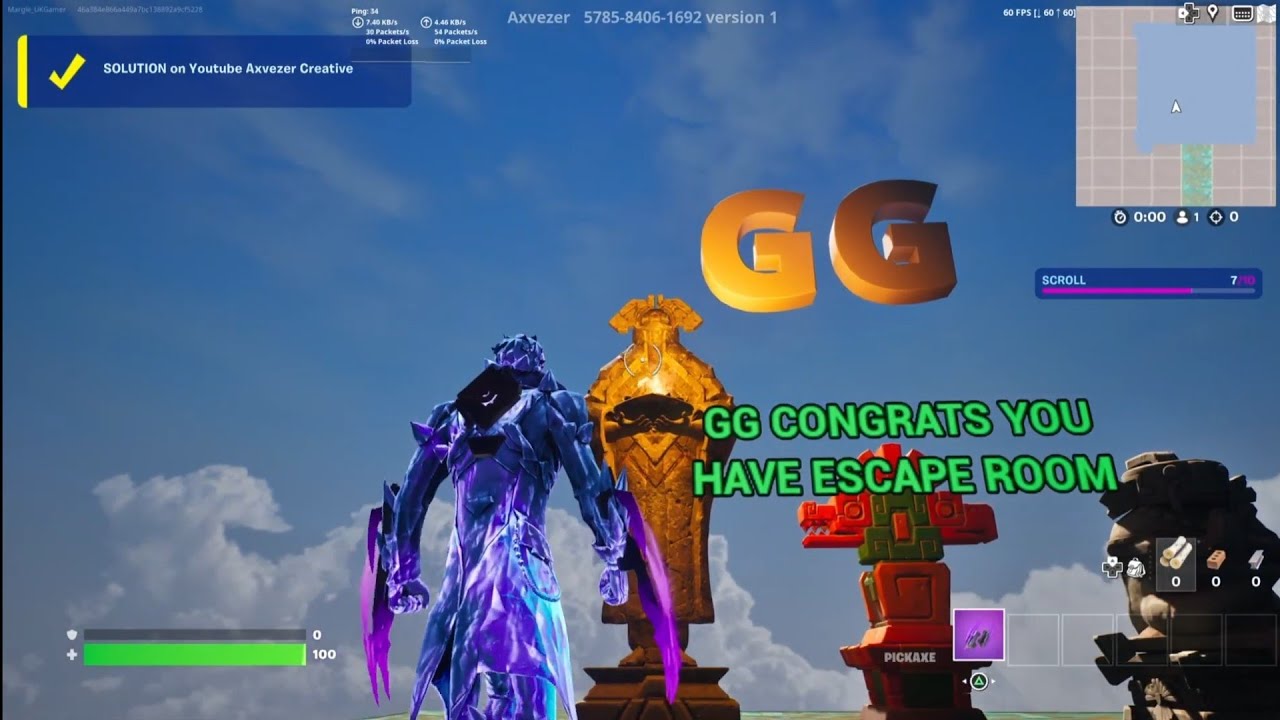 TEMPLE ESCAPE ROOM | Fortnite Escape Room - Created By Axvezer