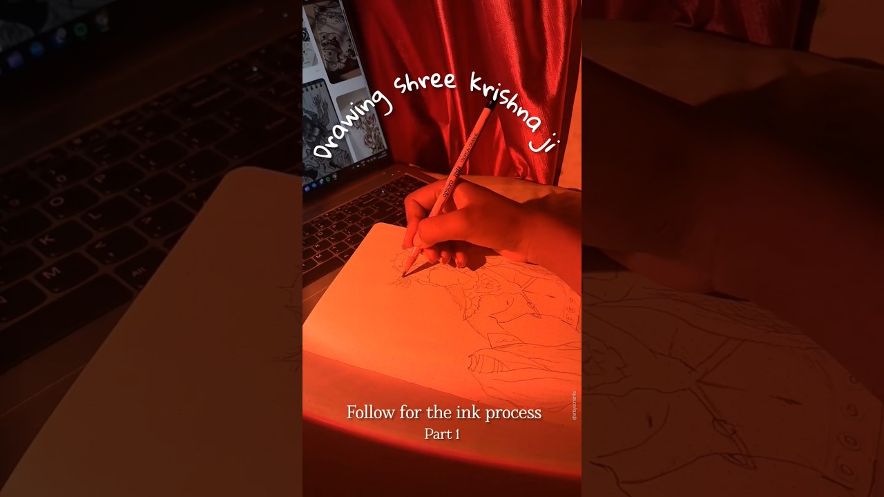 Drawing krishna at night 