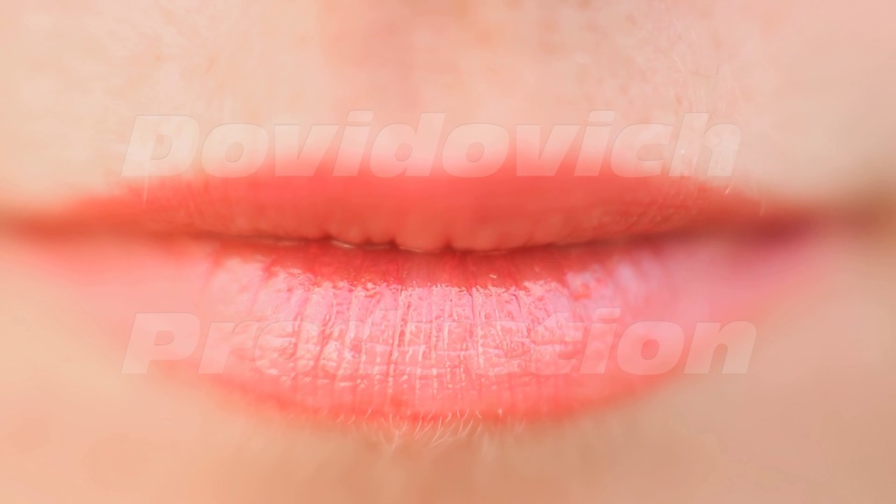 Female lips close up. Red color