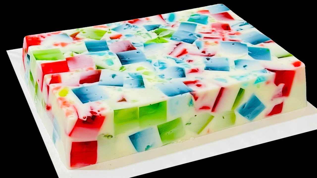 Broken Glass Jelly Pudding | Easy No Bake Jelly Dessert