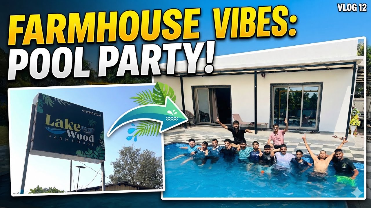 Farmhouse Pool Party Vlog 🏊‍♂️ | Lake Wood | Crazy Day with Friends
