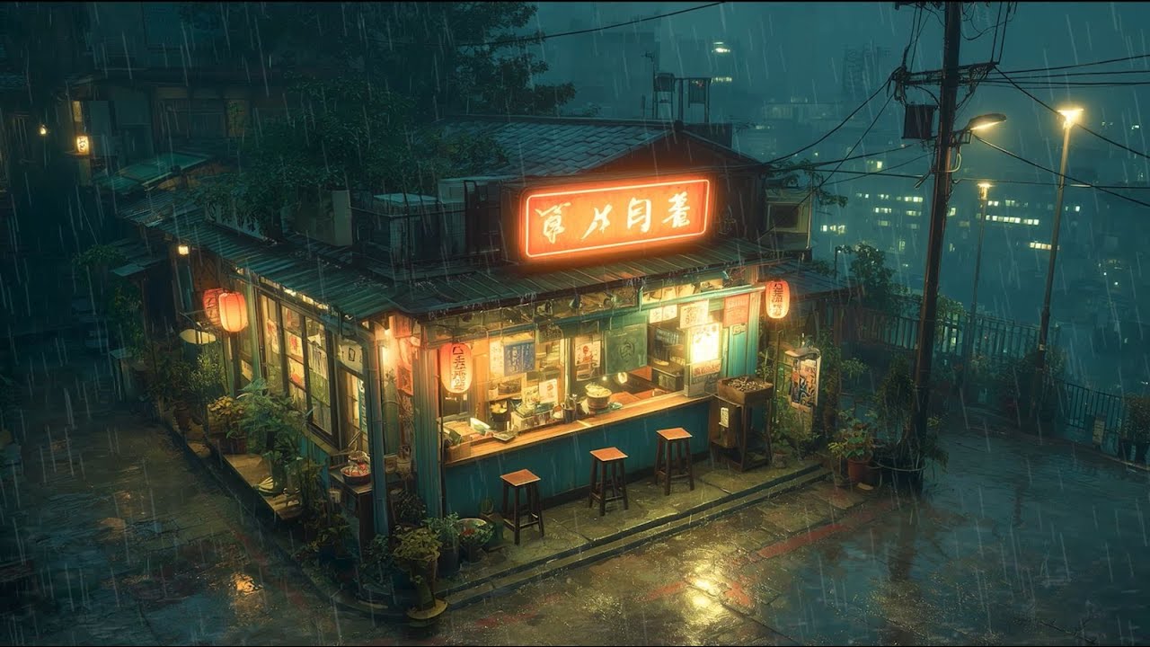 Corner Shop Night Vibes 🎵 Chill Lofi Hip Hop Music and Retro Mood