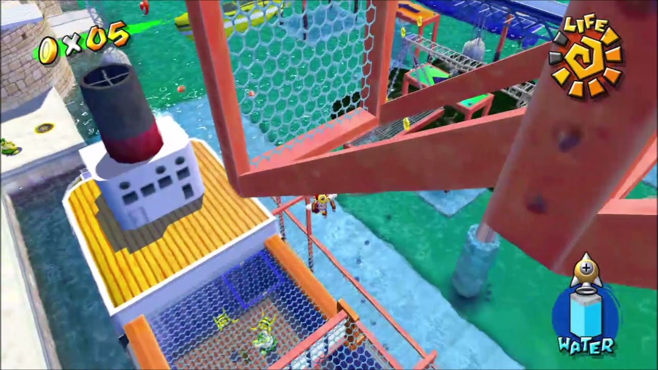 Super Mario Sunshine Switch - Ricco Harbor - The Caged Shine Sprite