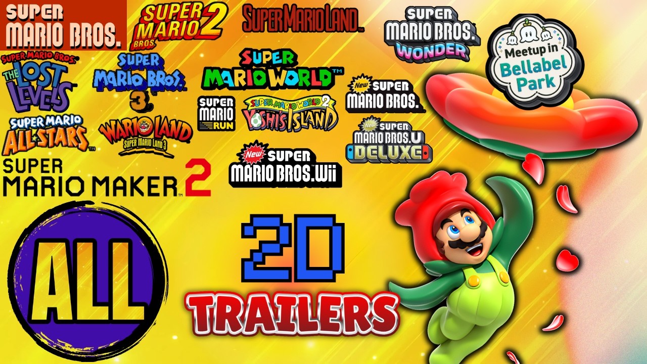 All 2D Super Mario Game Trailers (1985-2026)