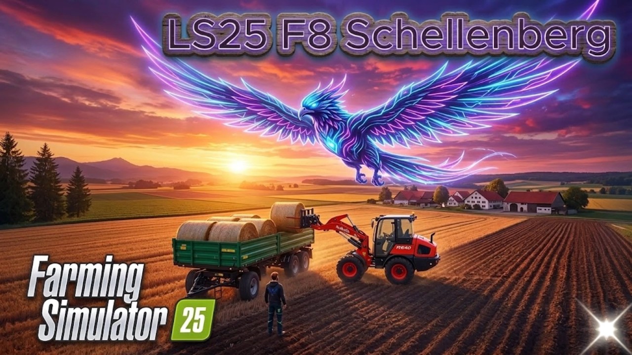 LS25 F8 Schellenberg... Ballen entladen und Tiere füttern...