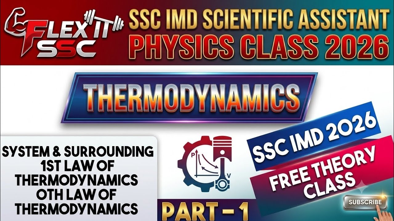 SSC IMD SCIENTIFIC ASISTANT PHYSICS CLASS 2026 THERMODYNAMICS PART-1 #ssc #sscimd #sscexam ! ssc imd