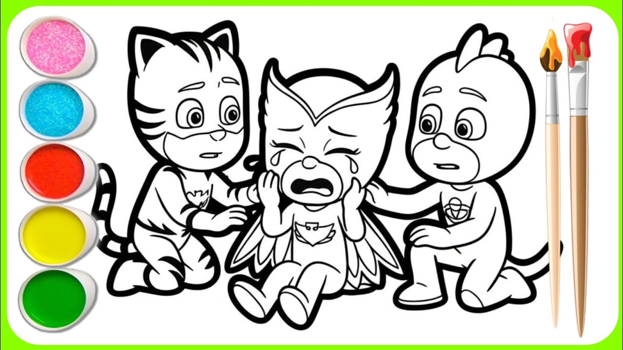 PJ Masks Coloring Fun! Catboy, Owlette & Gekko - Easy Fun for Kids!