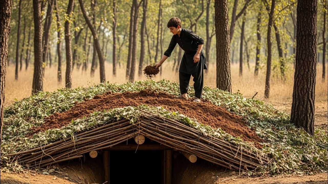 “This Forest Looks Empty — But There’s a Hidden Underground Shelter | Silent Survival ASMR”
