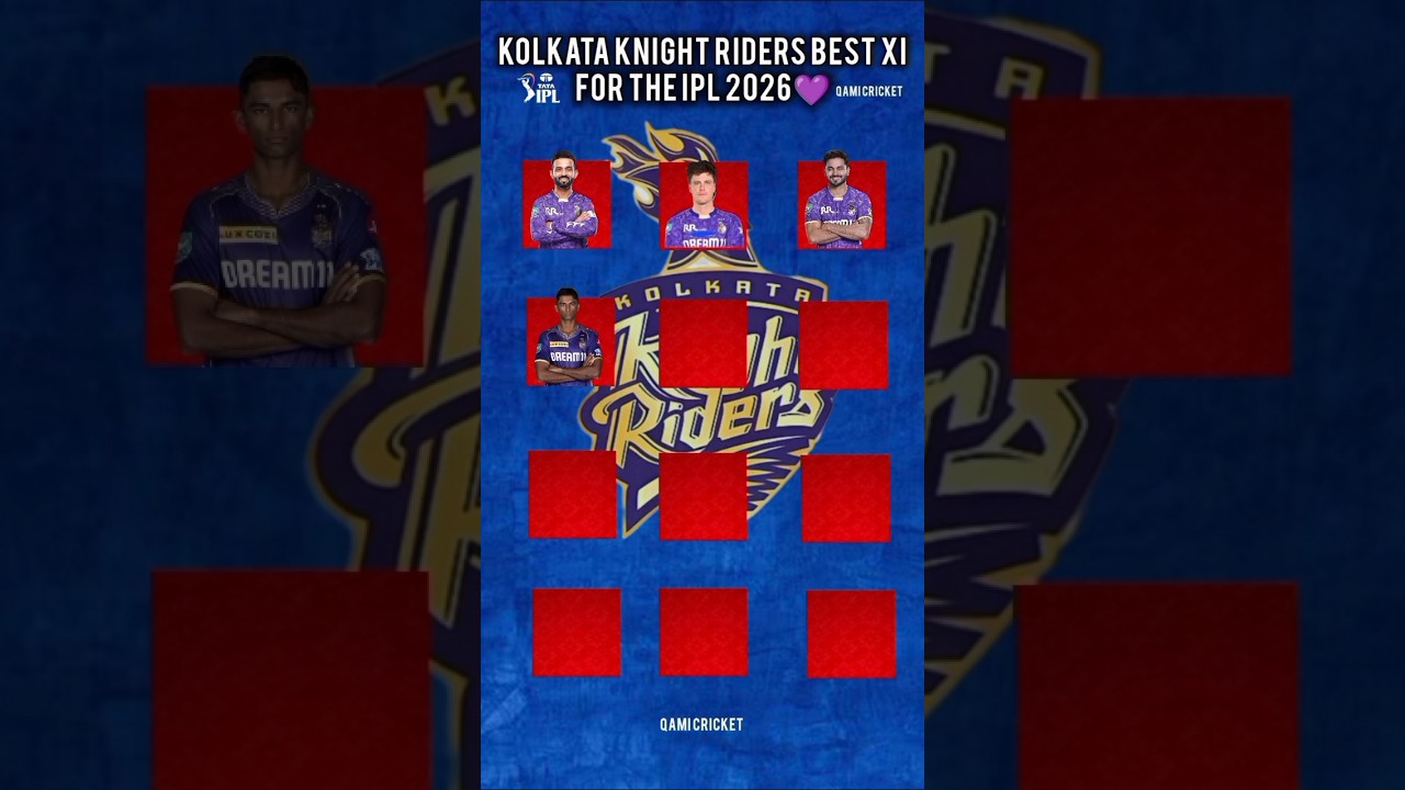 KKR strongest playing XI for IPL 2026! 🔥 champion squad? 🏆 #kkr #ipl2026 #viral