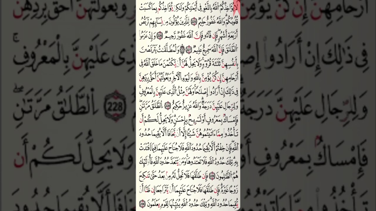 الوجه الخامس و الثلاثون [35] من سورة البقرة مكرر [10] مرات برواية قالون
