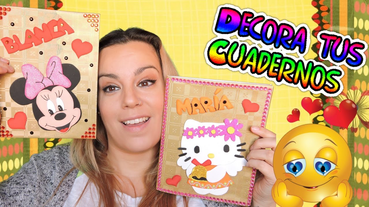 Decora Tus Cuadernos con Goma Eva o Foamy / manualidades / Cuadernos de Minnie y Hello Kitty