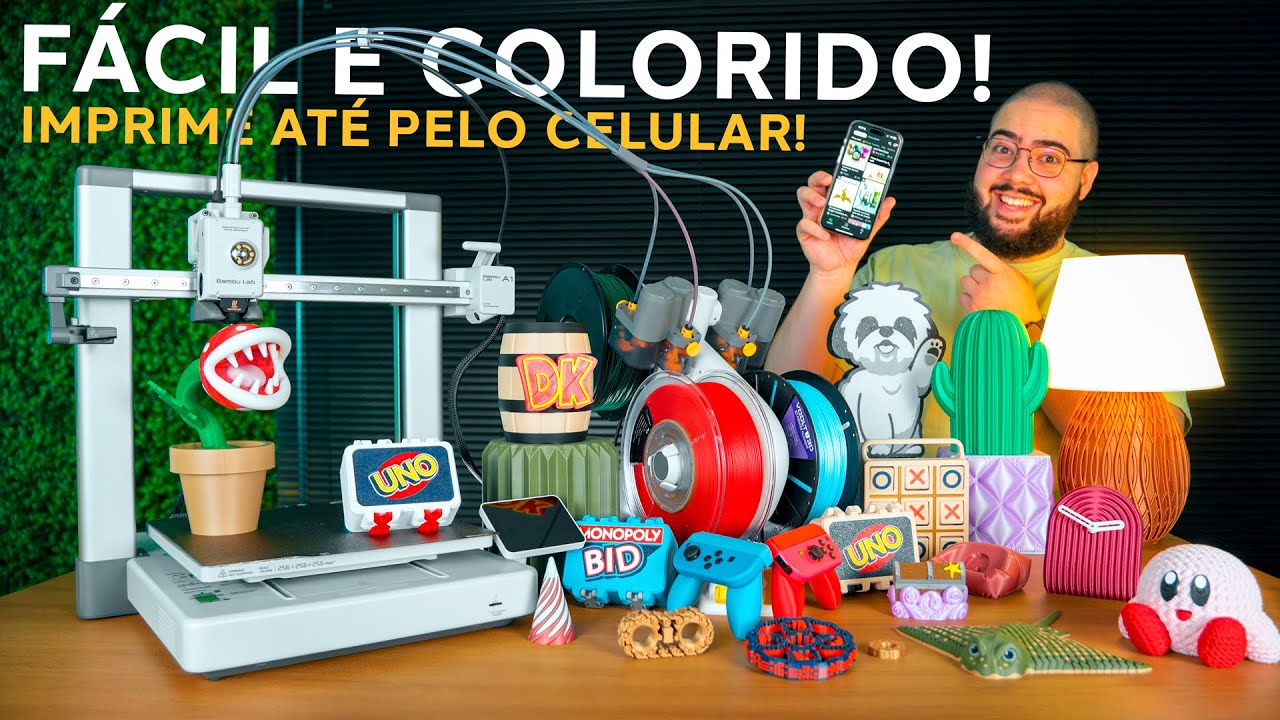 A Impressora 3D Que Qualquer Um Consegue Usar! Imprime Colorido e Pelo Celular! Bambu Lab A1