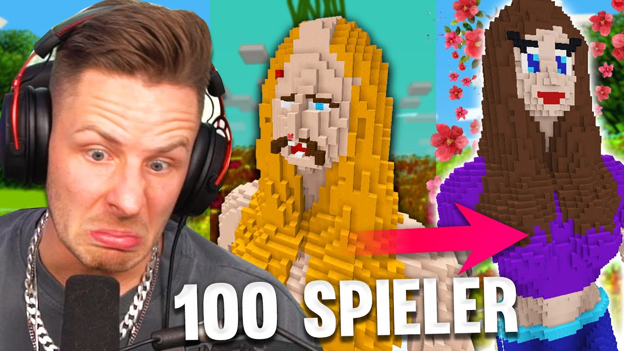 100 SPIELER bauen meine TRAUMFRAU in MINECRAFT!! (Direkt verliebt💕💞)