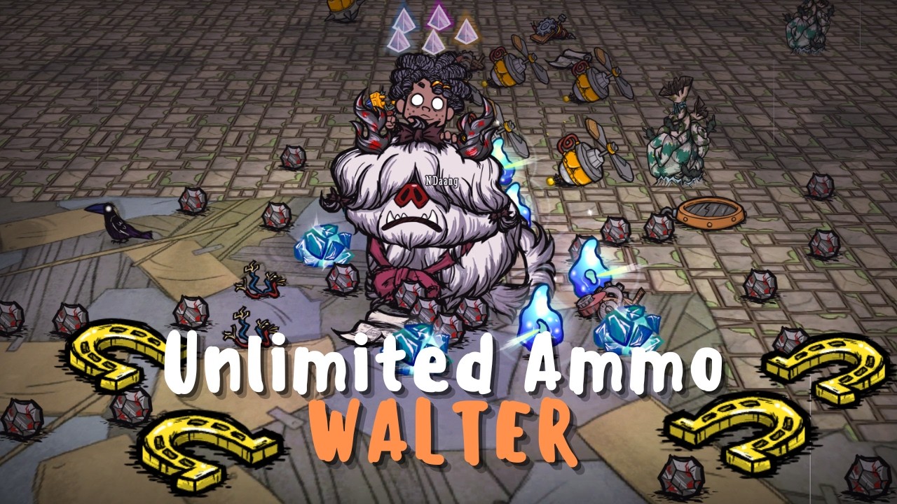 Unlimited Ammo - Lucky Horseshoe using by Walter | Don't Starve Together
