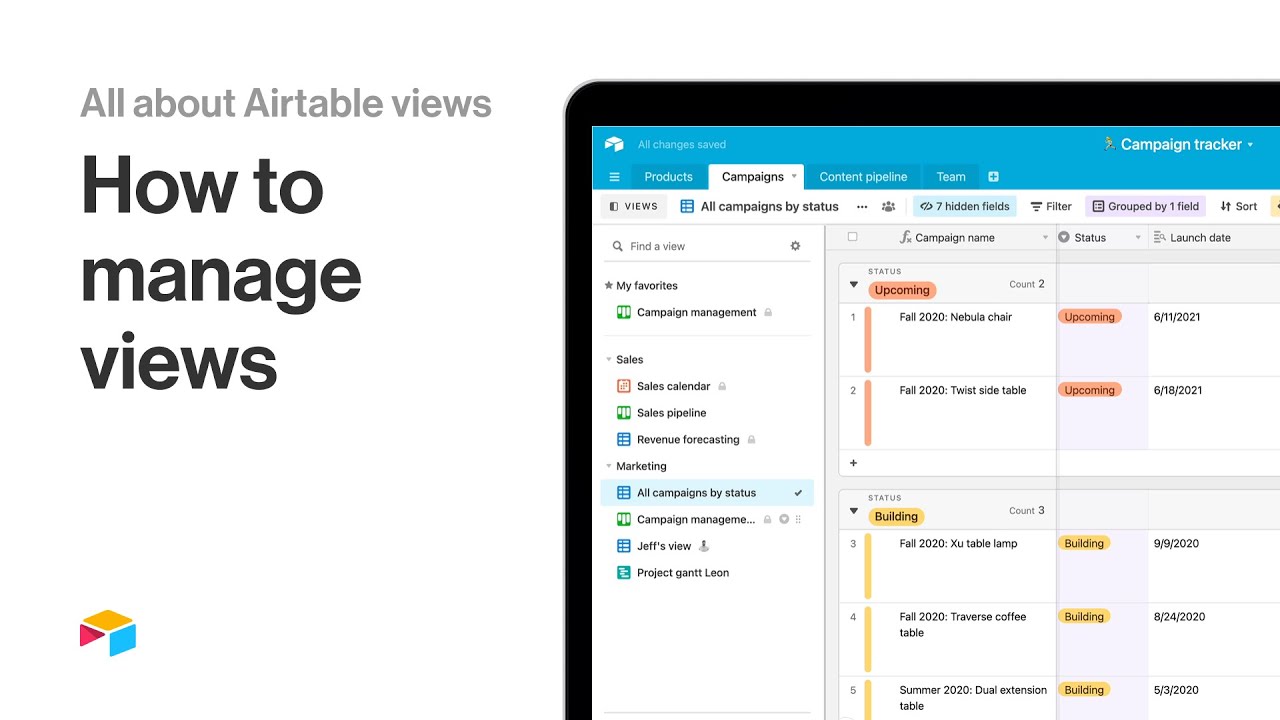 How to manage views in Airtable