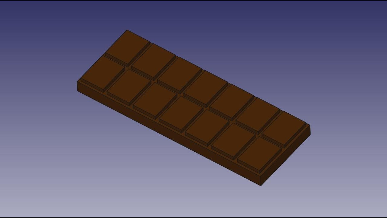 Curso / Tutorial de FreeCAD - Capitulo 1/20 - Practica con matrices - Como hacer pastilla chocolate
