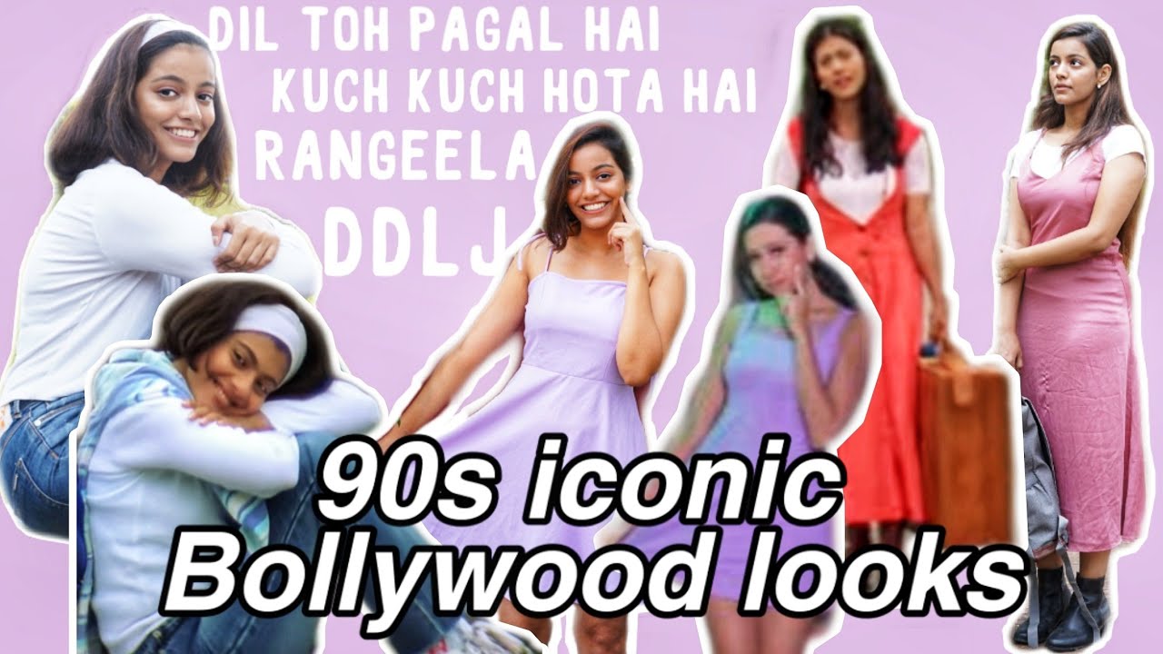 I recreated 90s famous iconic Bollywood fashion looks(DDLJ, Rangeela, Ishq, KKHH, Dil toh pagal hai)