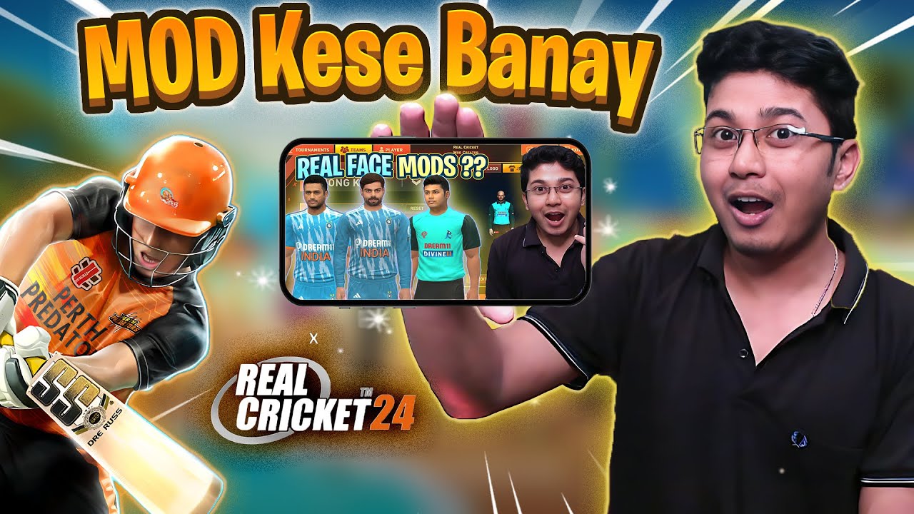 FULL REAL MOD TUTORIAL (CREATE OWN FACE) IN  REAL CRICKET™ 24