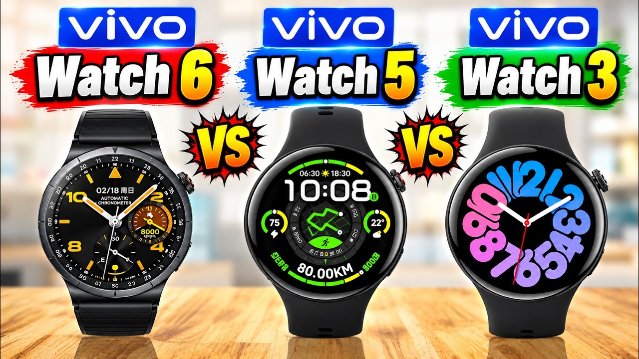 vivo WATCH 6 Vs vivo WATCH 5 Vs vivo WATCH 3 Specs Compare