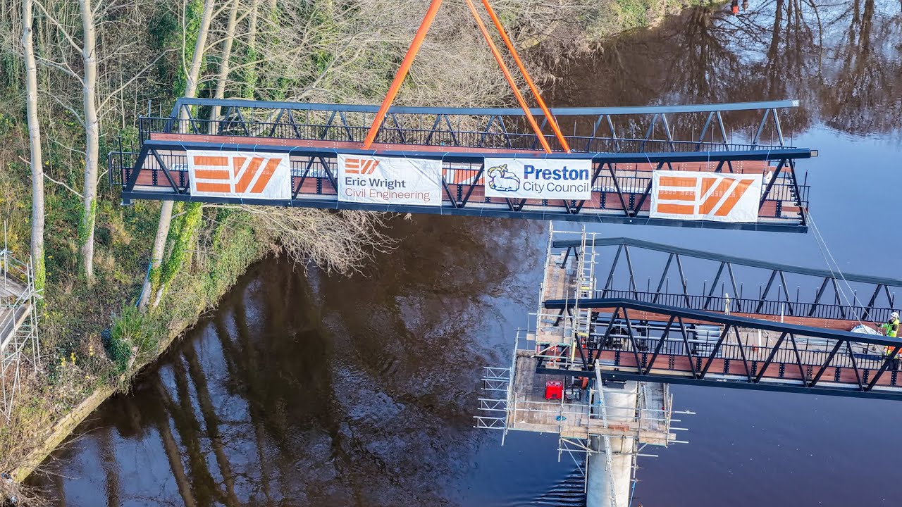 Historic Moment: Final Piece of the Preston Tram Bridge Drops Into Place | Avenham Park, Preston