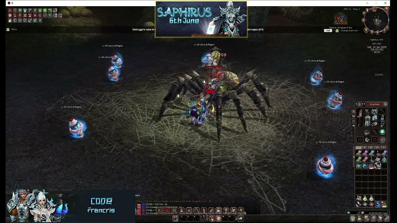 Saphire Metin2 - The Best Pserver Rubinum - Partner Code : Francris - Nido della Regina Ragno !