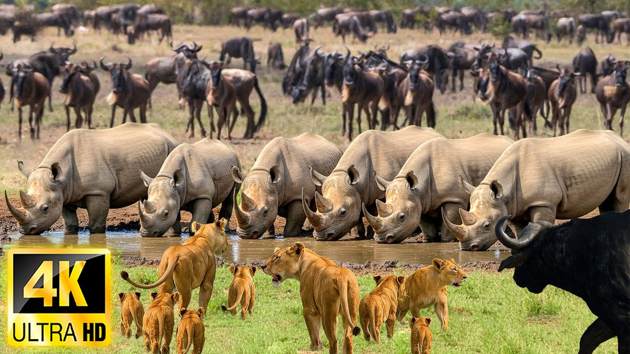 4K African Wildlife: Survival of Wild Animals in African - Scenic Wildlife Film With Real Sounds