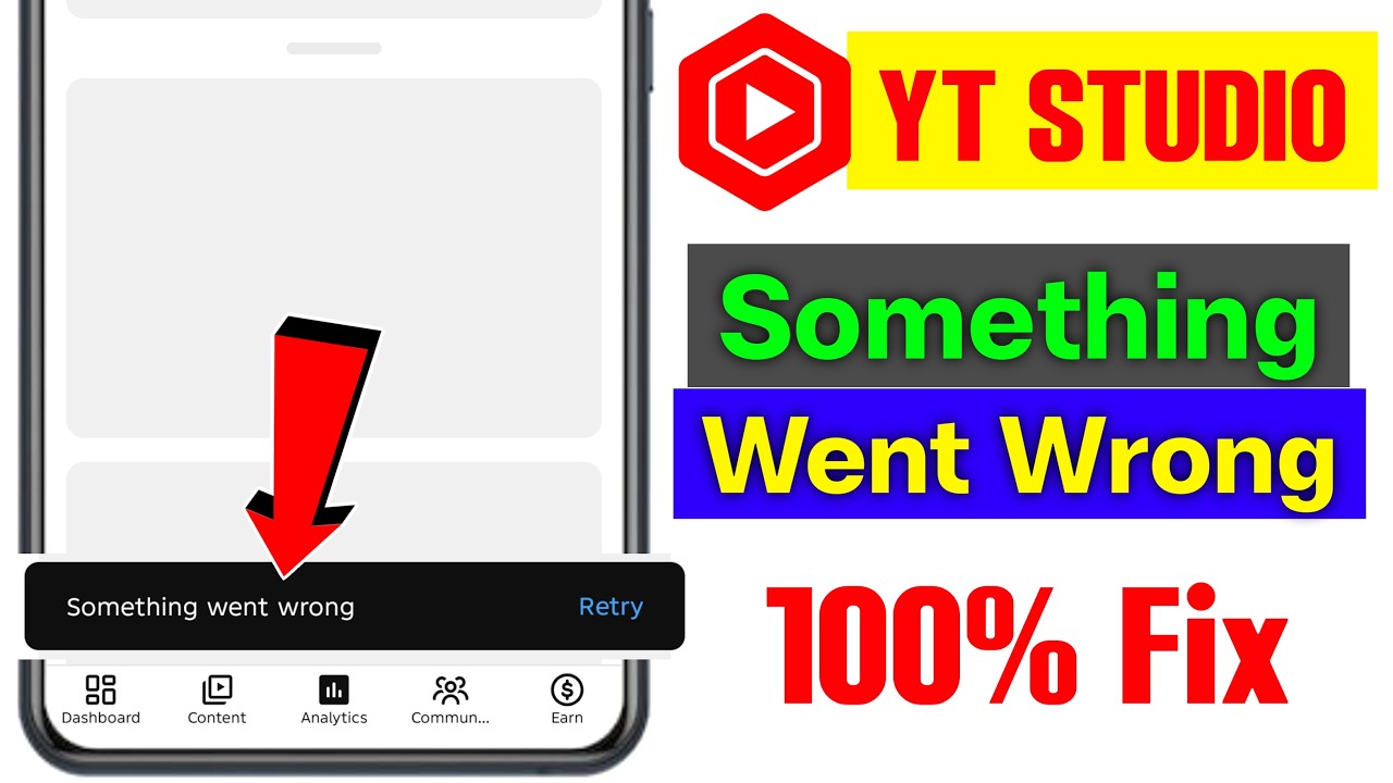 Youtube Studio Something Went Wrong Problem | Yt Studio Something Went Wrong Today Problem today