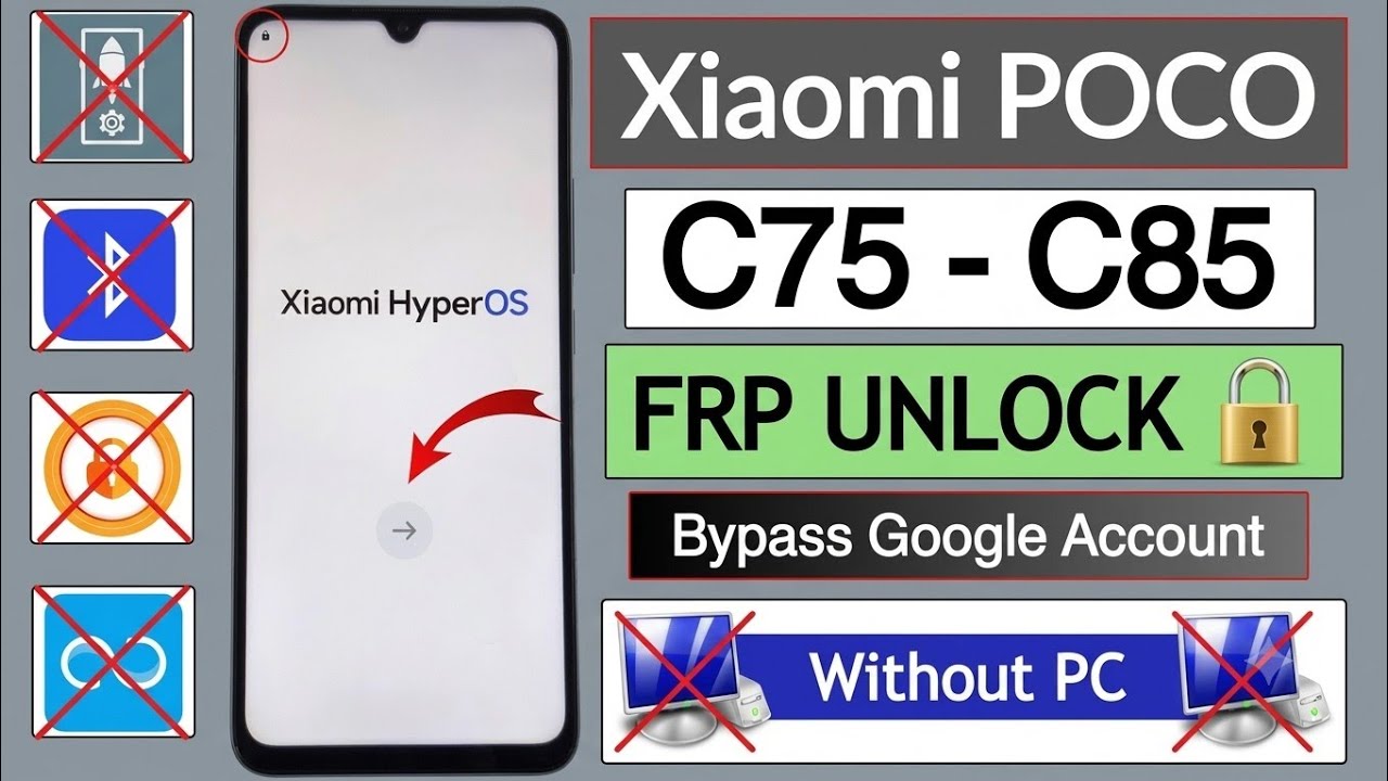 Poco C85 FRP Bypass Android 15 | How To Bypass Poco C85/C75 | Poco C85 FRP Unlock Without PC 2026