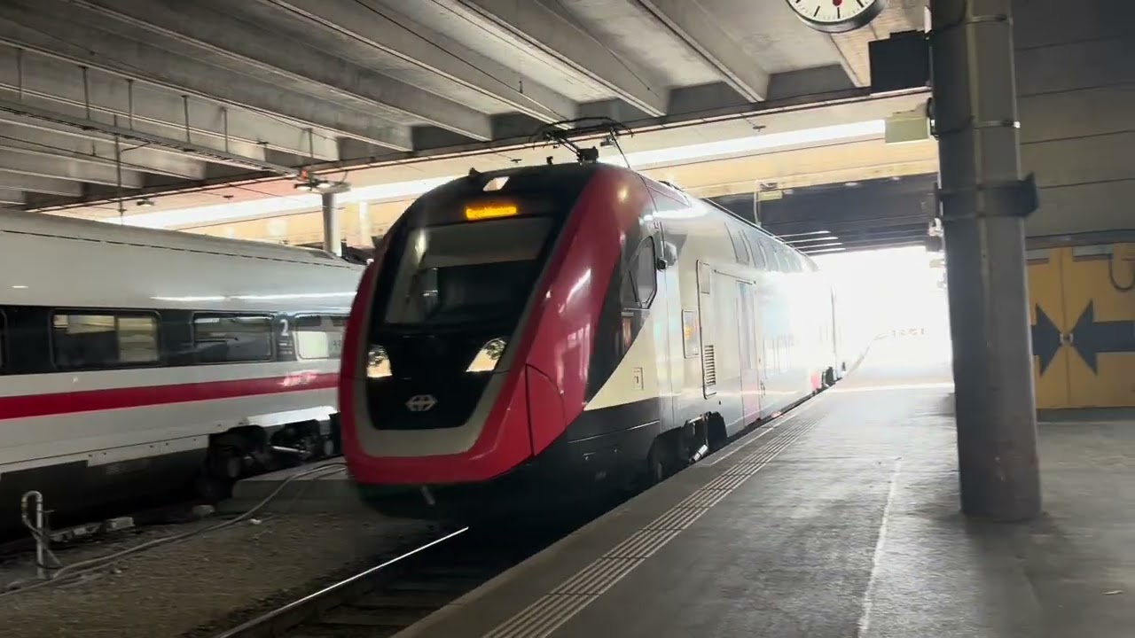 Trains buses trams at Basel SBB Hauptbahnhof