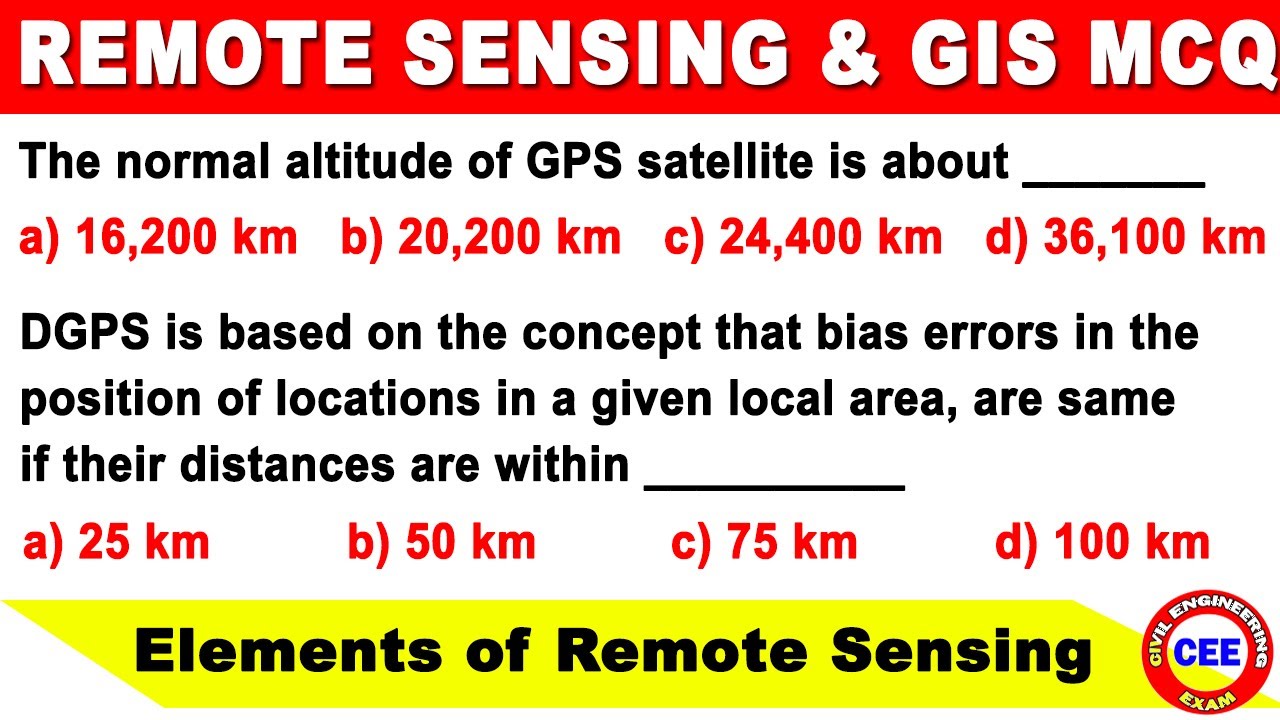 Remote sensing and GIS MCQ | mcq on elements of remote sensing | GIS MCQ | Remote sensing and GIS