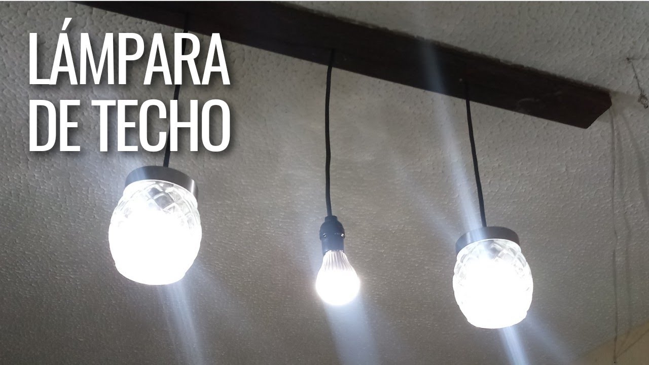 COMO HACER LAMPARA DE TECHO CON FRASCOS DE CRISTAL #lamparadetecho #lamparacolgante