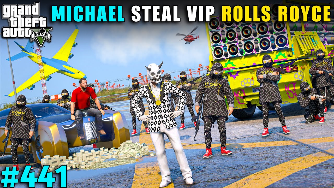 MICHAEL STEALING VIP ROLLS-ROYCE FOR ROYAL FAMILY | GTA V GAMEPLAY 