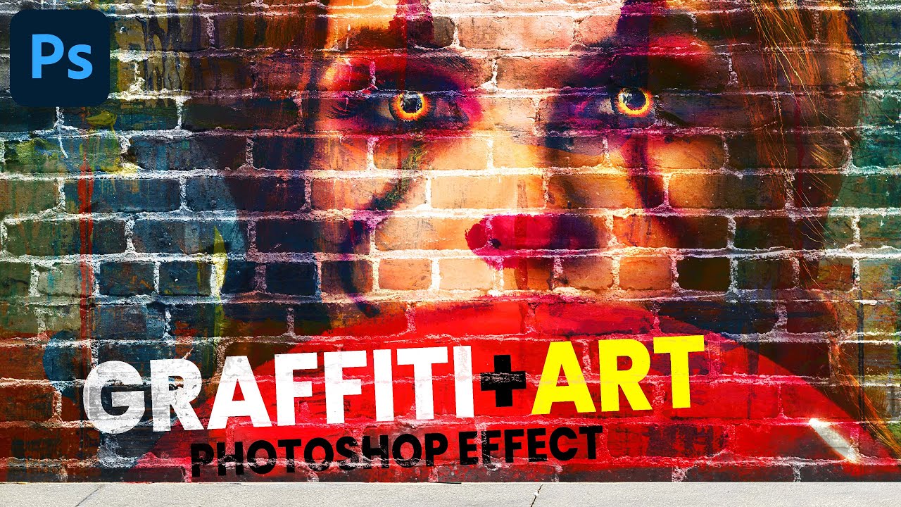 Graffiti Art Effect Photoshop 2022 | How To Blend Photo with Brick Wall Texture