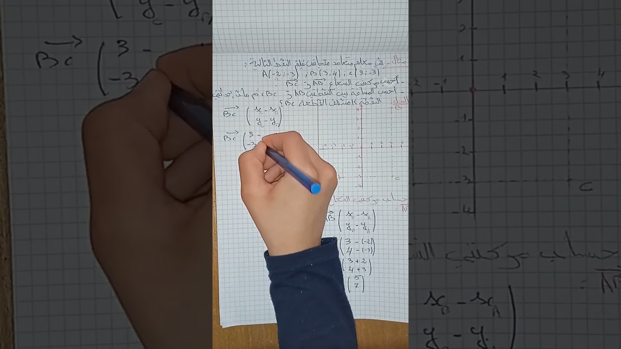 أقوى مثال تطبيقي: مركبتي الشعاع، المسافة بين نقطتين ومنتصف قطعة| رياضيات رابعة متوسط 🧠
