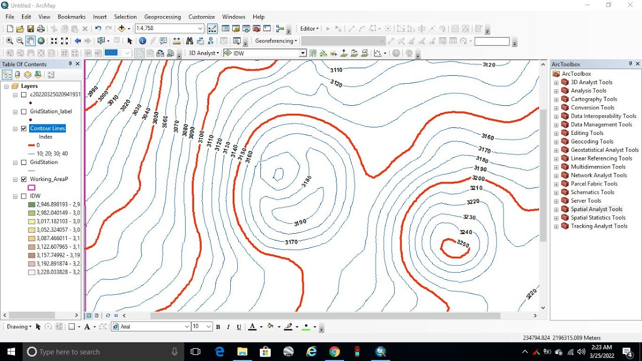 How to Extract Contour lines and DEM from ArcGIS