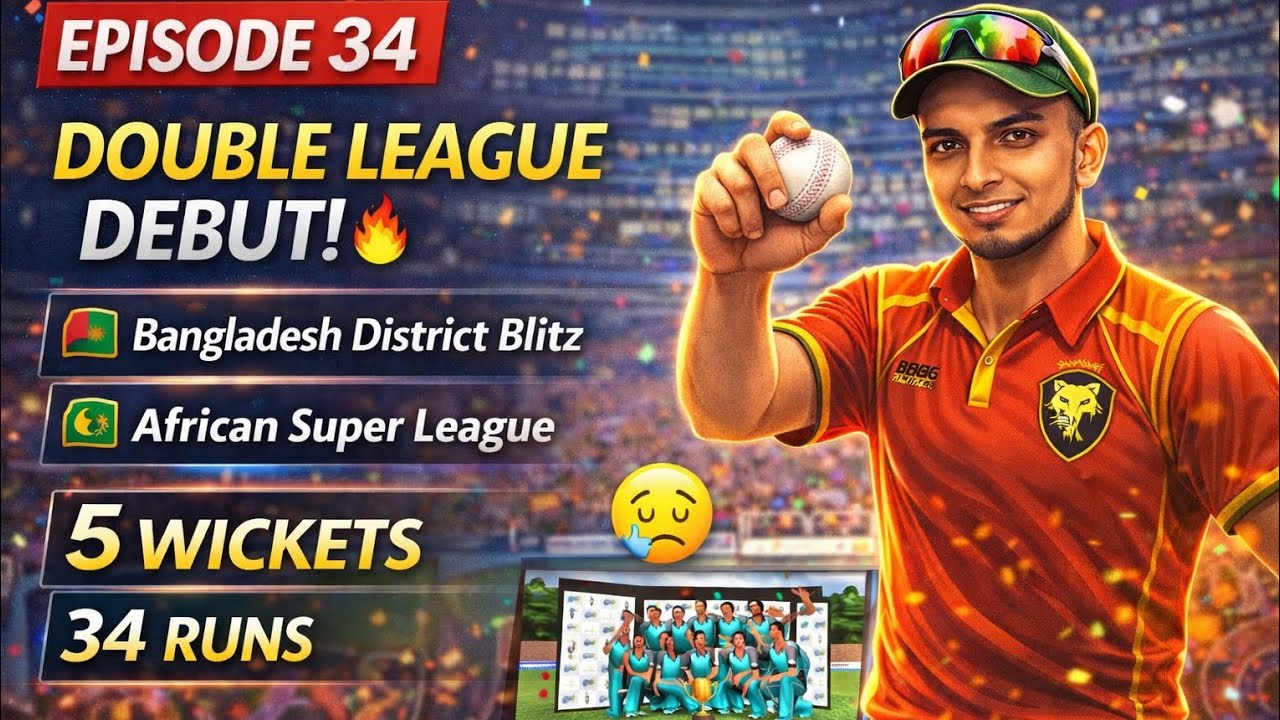DOUBLE LEAGUE DEBUT! 🔥 5 Wickets on Debut | African Super League Begins | Episode 34 #gaming #sports