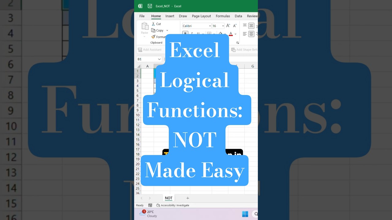 How to Use NOT in Excel | Simple Logical Function Tutorial!