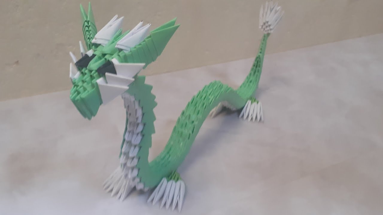 Dragón en origami 3D