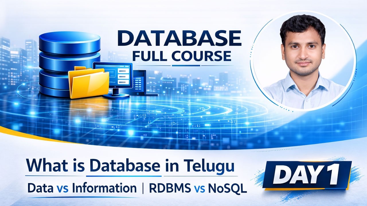 What is Database in Telugu | Data vs Information | RDBMS vs NoSQL | DBMS Basics