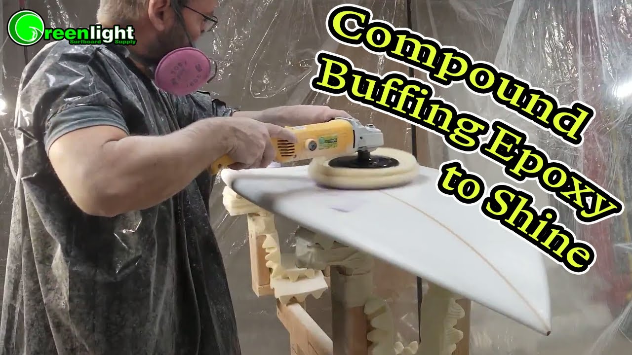 Surfboard Building : Compound Buffing Sanded Epoxy Finish to Shine