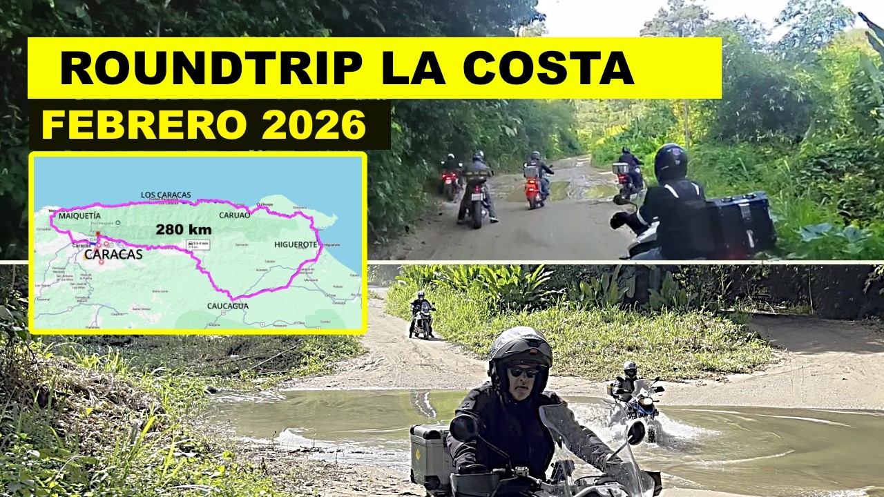 8 motos a ver cómo está la vía de la costa, de Caracas hacia Higuerote y regresando por la Guaira