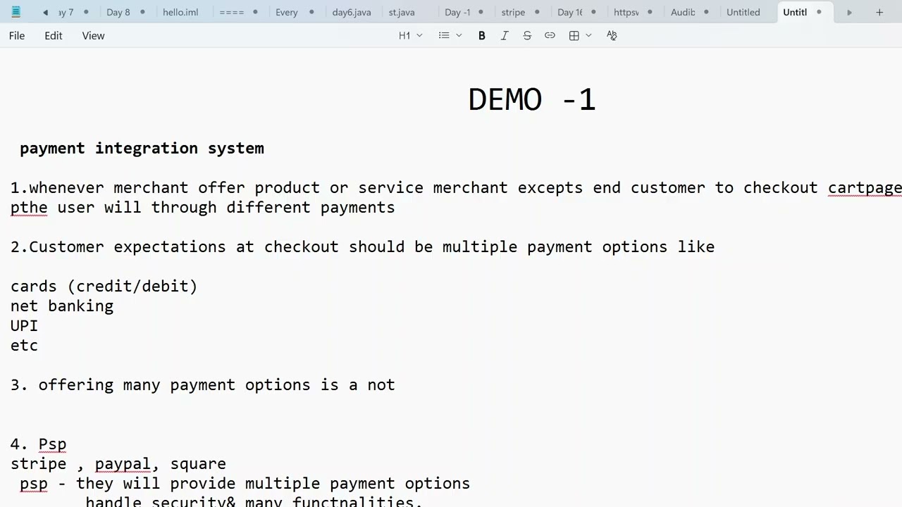 DEMO 1 Payment Integration System