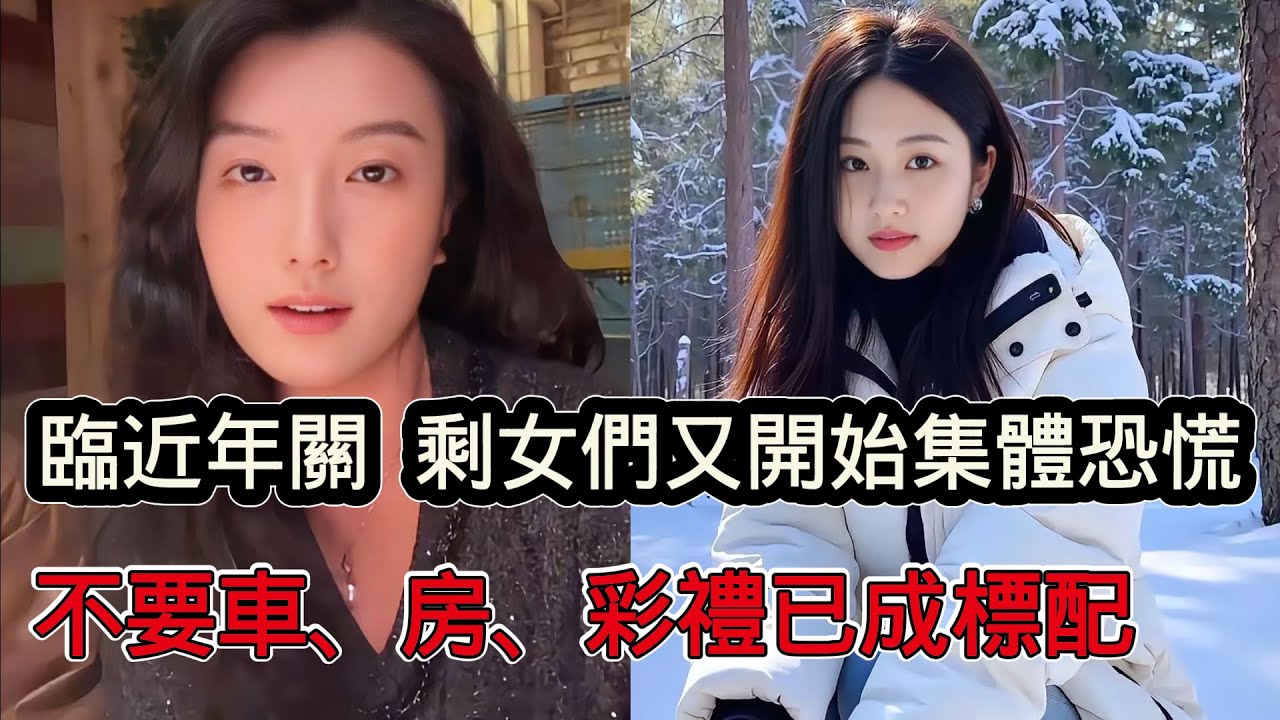 接近年關，大齡剩女年長一歲又開始集體恐慌，不要車、房、聘金已成為剩女標配